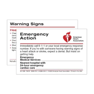 AHA Emergency Action Wallet Card - 50 Pack
