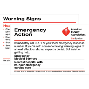 AHA Emergency Action Wallet Card - 50 Pack