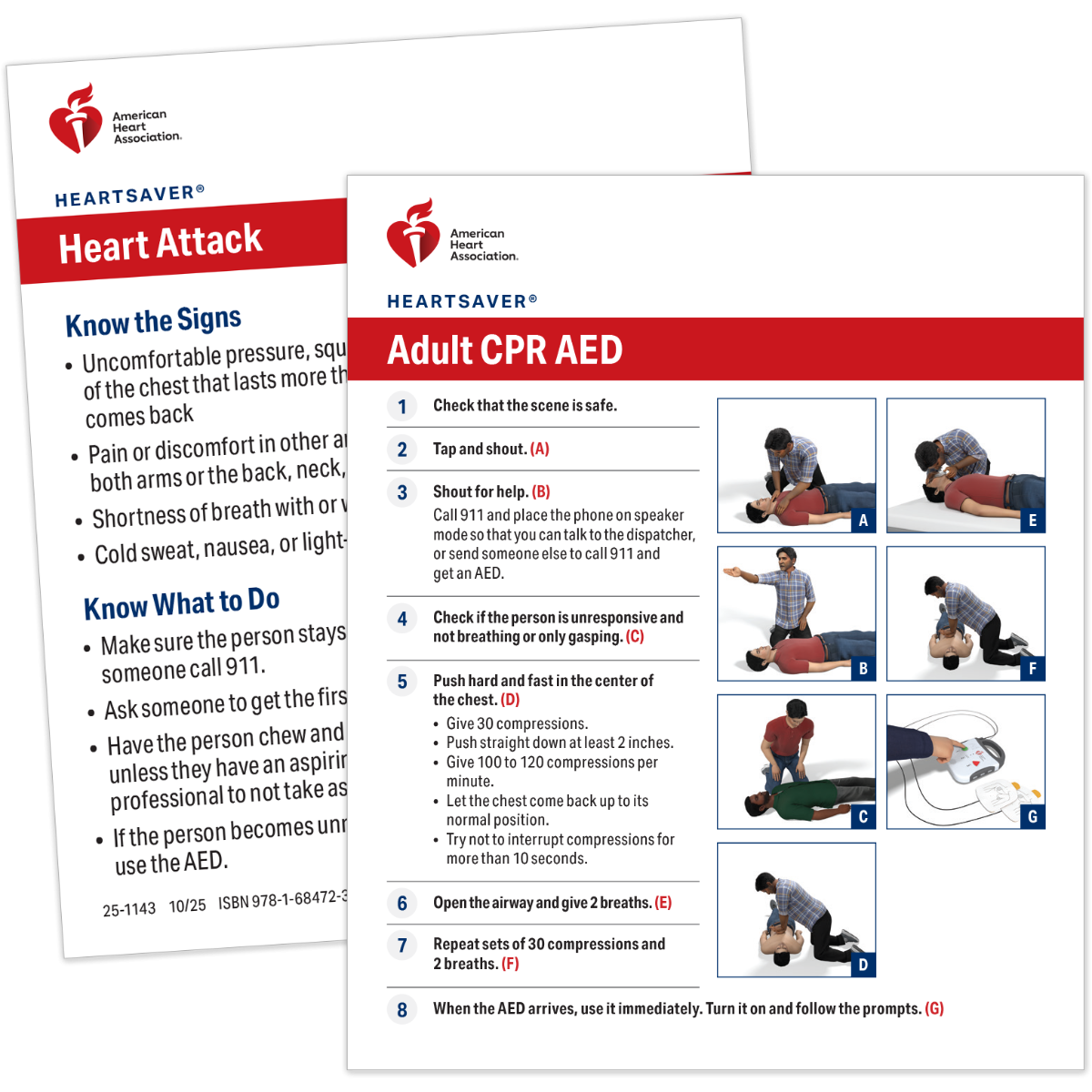 Heartsaver® Adult CPR AED Wallet Card (100-pack)