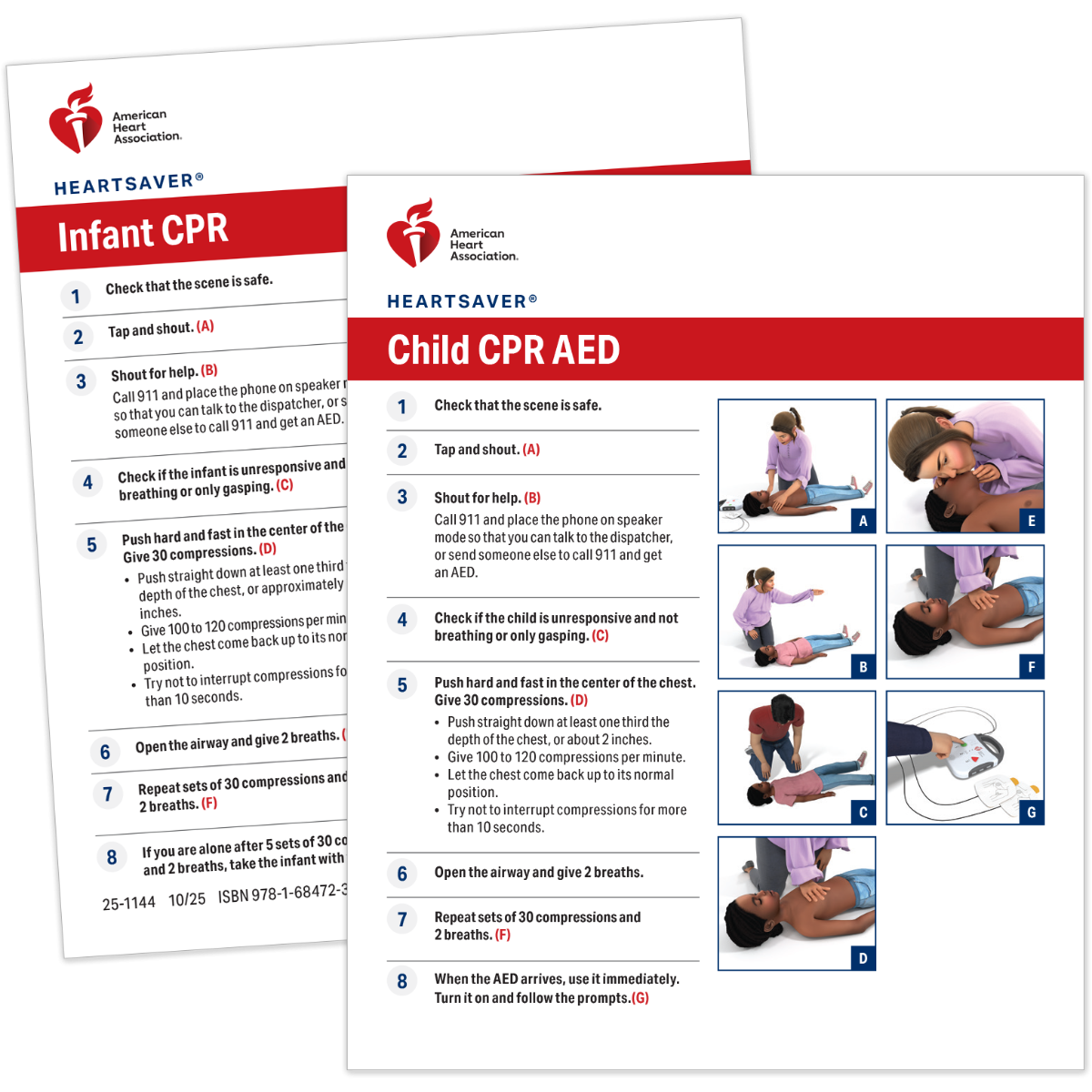 Heartsaver® Child & Infant CPR AED Wallet Card (100-pack)