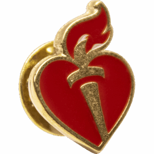 Heart & Torch Lapel Pin Gold (10-pack)