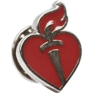 Heart & Torch Lapel Pin Silver (10-pack)