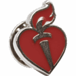Heart & Torch Lapel Pin Silver (10-pack)